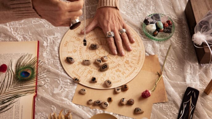 Numerology concept with pebbles