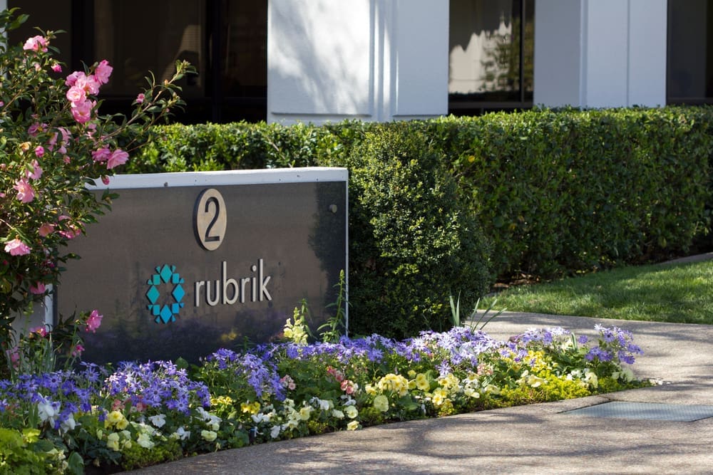 Palo Alto, CA, USA - Mar 4, 2020 The Rubrik sign seen at the American cloud data management company Rubrik, Inc.'s Headquarters in Palo Alto, California.