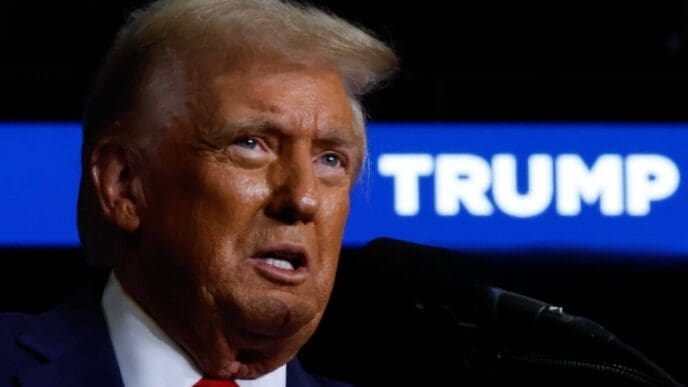 President Donald Trump holds a campaign rally at the PPG Paints Arena on November 04, 2024 in Pittsburgh, Pennsylvania. By Shutterstock - Chip Somodevilla