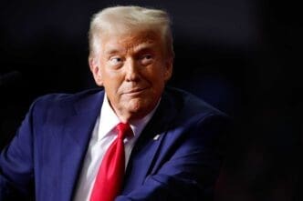 President Donald Trump holds a campaign rally at the PPG Paints Arena on November 04, 2024 in Pittsburgh, Pennsylvania.