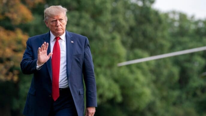 President Donald Trump returns from Kentucky. Washington DC - 21 August 2019