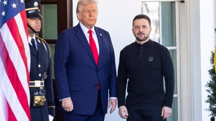 President Donald Trump welcomes Ukrainian President Volodymyr Zelenskyy to the White House to sign a deal granting the US access to Ukraine's rare minerals