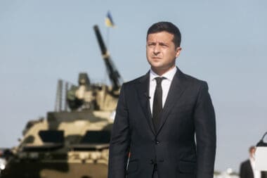 President of Ukraine Volodymyr Zelensky took part in the ceremony of raising the State Flag of Ukraine at the military airfield in Vasylkiv, Kyiv region