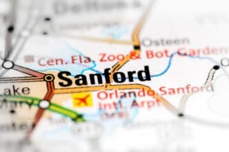 Sanford. Florida. USA on a map