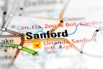 Sanford. Florida. USA on a map