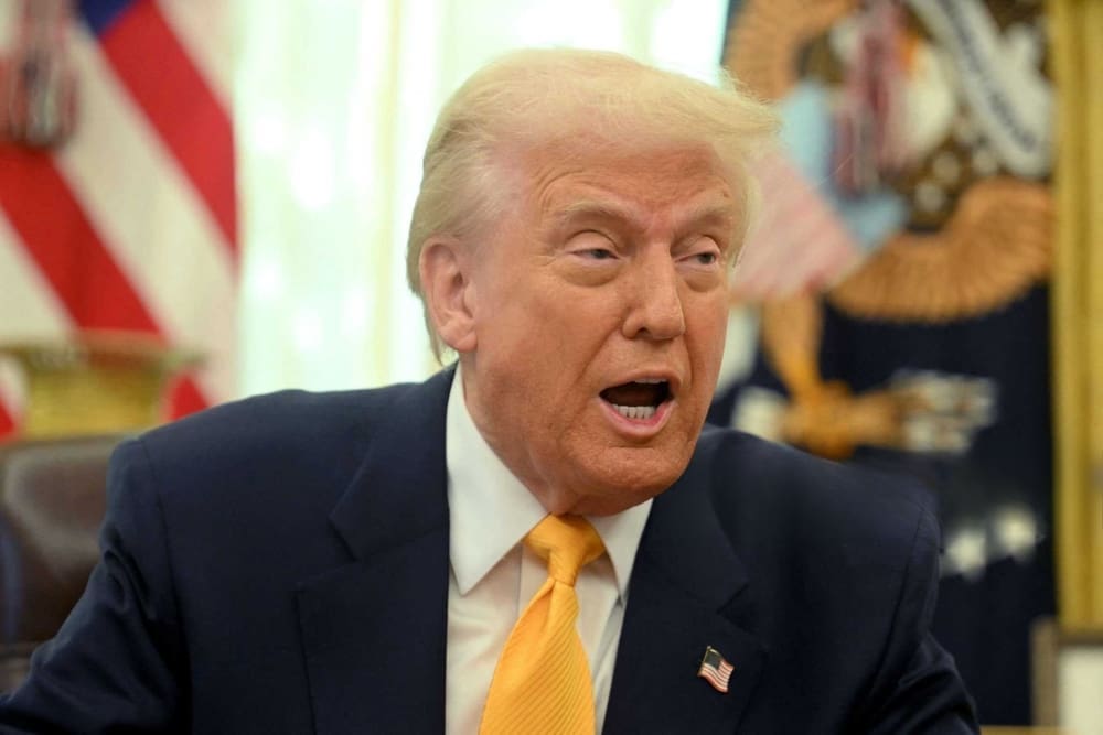 US President Donald Trump speaks from the Oval Office of the White House in Washington, DC, on March 7, 2025.