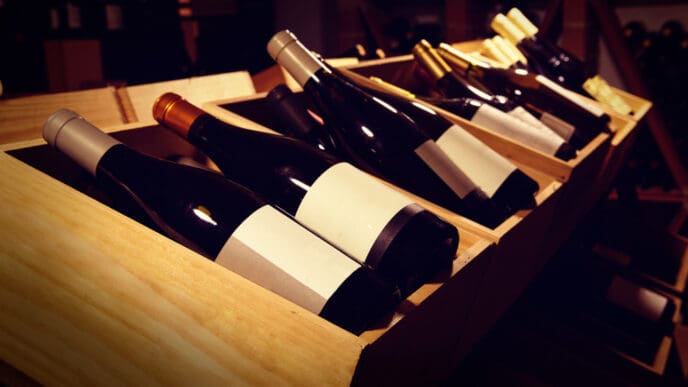 Wine Cellar from Mediterranean with bottles