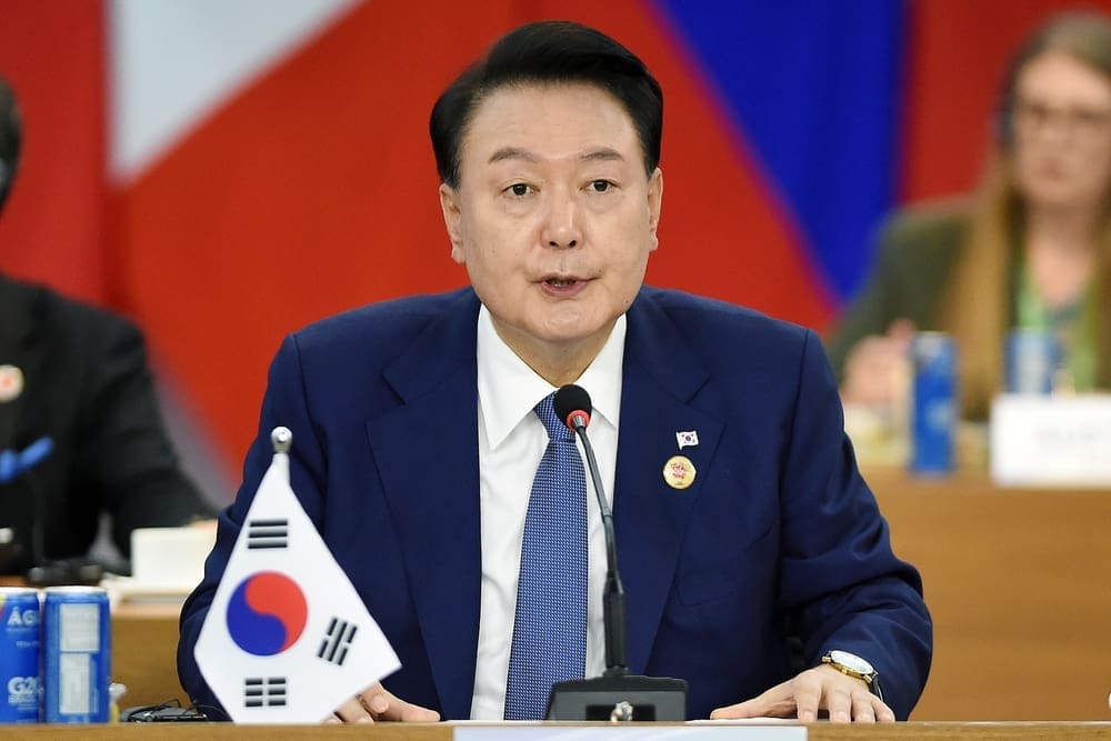 Yoon Suk Yeol, president of South Korea, during a meeting at the G20 plenary