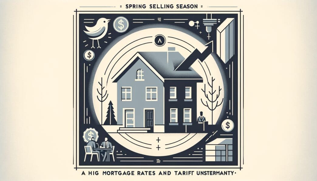 High mortgage rates, tariff uncertainty concepts.