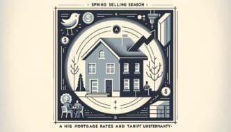 High mortgage rates, tariff uncertainty concepts.