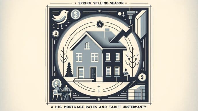High mortgage rates, tariff uncertainty concepts.