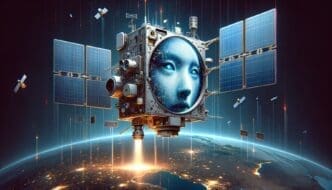 China's Spy Satellite that Captures Faces from Space Concept