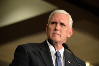 Chesterfield, MO - Sept 06, 2016. Mike Pence speaks to supporters at a rally in Chesterfield, Missouri in 2016. By Shutterstock.com