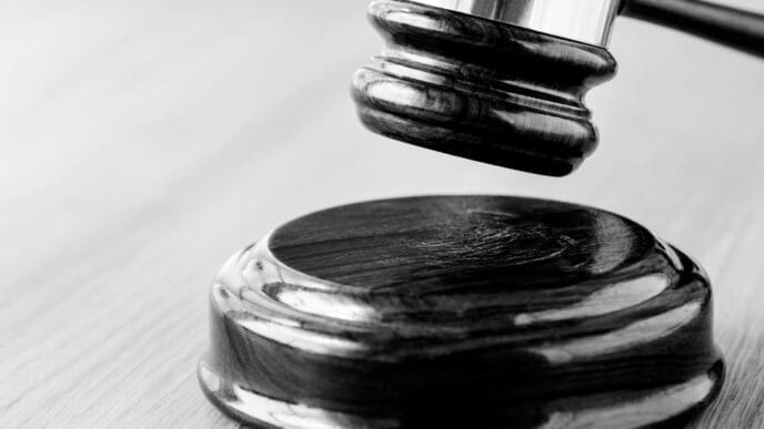 Closeup of gavel judgement concept