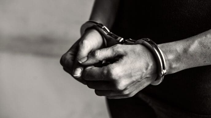 Criminal in handcuffs