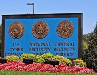 Fort Mead, MD. A sign outside a secured complex near Washington, D.C., announces the NSA and other intelligence agencies. By Shutterstock.com - Daniel J. Macy