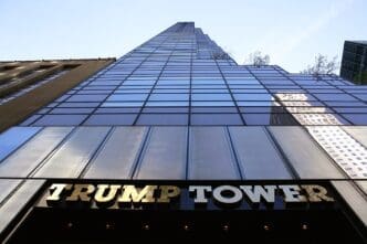 Looking upward from the Fifth Avenue entrance