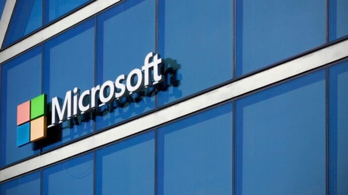 Milan, Italy, June 1, 2024. Microsoft sign on the Microsoft House, the headquarters of Microsoft Italy based in Milan. By Shutterstock.com - katuSka