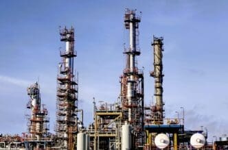 Modern refinery in an industrial zone in Europe