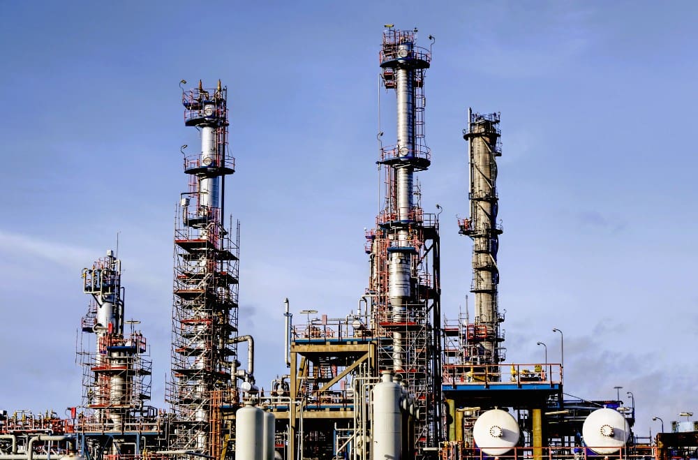 Modern refinery in an industrial zone in Europe