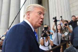 NEW YORK CITY. Donald Trump arrived at 60 Centre Street for his stint at jury duty in Manhattan's supreme court. By Shutterstock.com - a katz