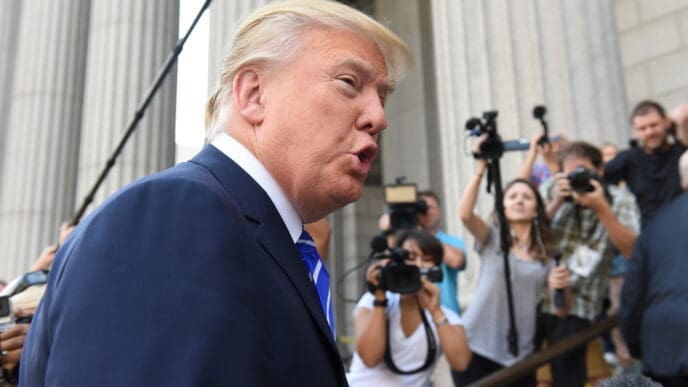 NEW YORK CITY. Donald Trump arrived at 60 Centre Street for his stint at jury duty in Manhattan's supreme court. By Shutterstock.com - a katz