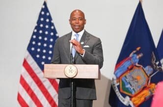 New York, NY - July 21, 2022. Mayor of New York Eric Adams speaks during a press conference at the Javits Center. By Shutterstock.com - Noamgalai