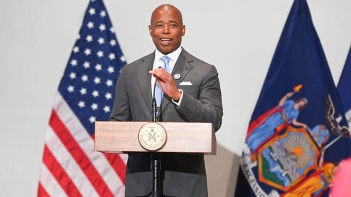 New York, NY - July 21, 2022. Mayor of New York Eric Adams speaks during a press conference at the Javits Center. By Shutterstock.com - Noamgalai