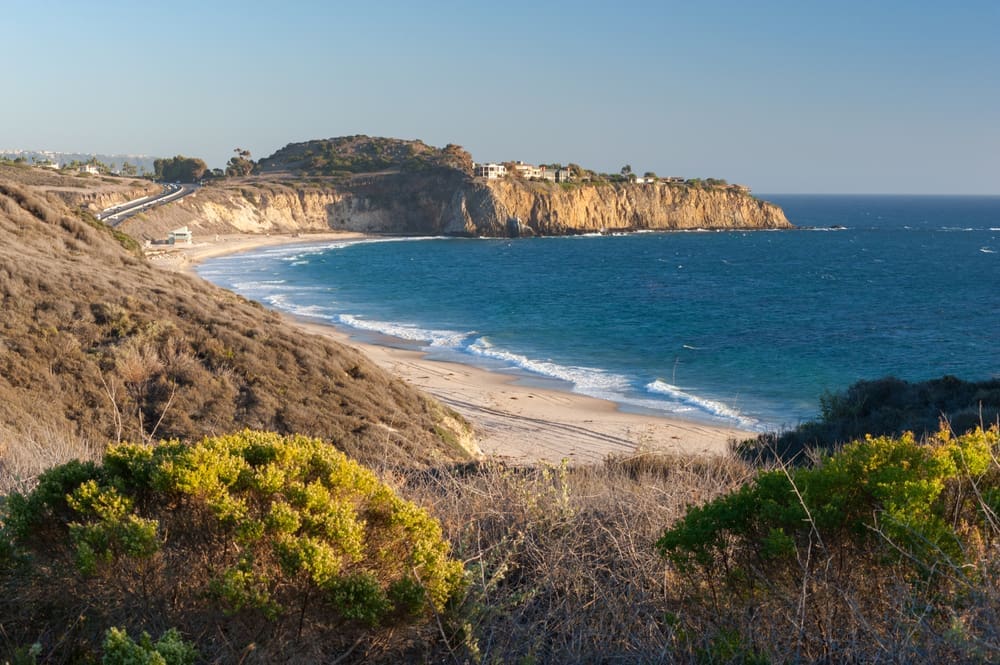 Overlooking Crystal Cove Beach and Abalone Poin on the Pacific coast highway in southern California