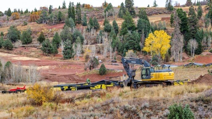 PARK CITY, US - Oct 22, 2022. A deforestation scene in Park City on an autumn day. By Shutterstock.com - Wirestock Creators