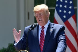 President Donald Trump addresses reporters questions at a press conference in the Rose Garden of the White House with Polish President Duda in 2019. By Shutterstock.com - Evan El-Amin