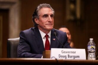 WASHINGTON - January 14 2025. Doug Burgum, nominee for Secretary of the Interior, testifies before a senate committee. By Shutterstock.com - Joshua Sukoff