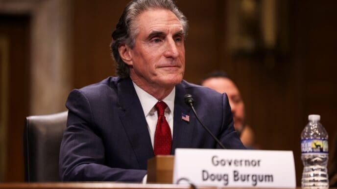 WASHINGTON - January 14 2025. Doug Burgum, nominee for Secretary of the Interior, testifies before a senate committee. By Shutterstock.com - Joshua Sukoff