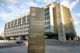 Washington, DC - April 22, 2019 - The north-west corner of The U.S. Department of Health and Human Services. By Shutterstock.com - CHRISTOPHER E ZIMMER