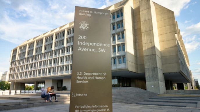 Washington, DC - April 22, 2019 - The north-west corner of The U.S. Department of Health and Human Services. By Shutterstock.com - CHRISTOPHER E ZIMMER
