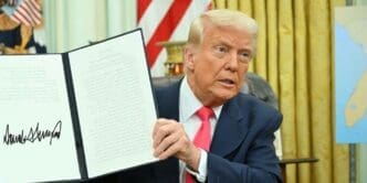 Washington, DC on March 6, 2025. US President Donald Trump showing signing an executive order in the Oval Office of the White House. By Shutterstock.com - Babooo0