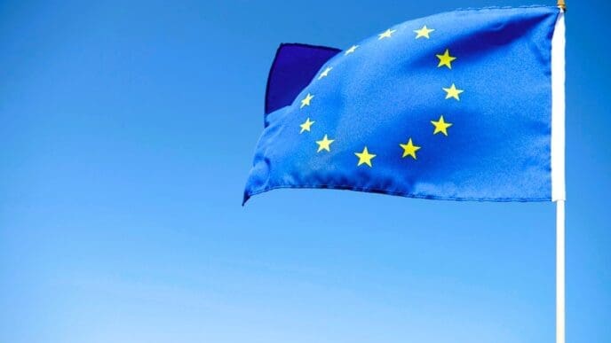 Waving European Union Flag
