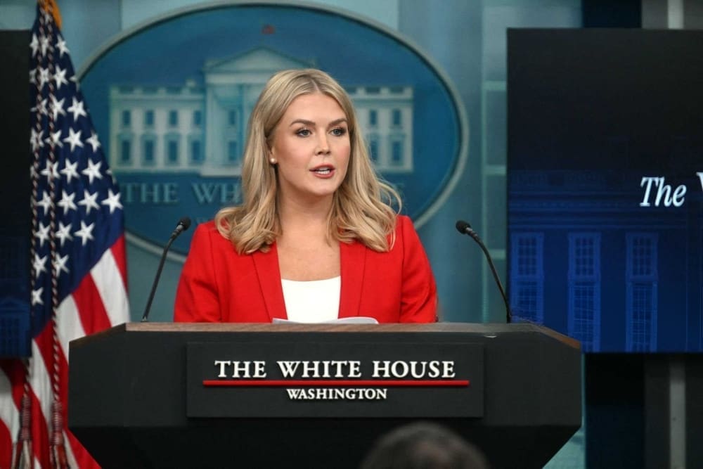White House Press Secretary Karoline Leavitt speaks during the daily briefing in the Brady Briefing Room of the White House in Washington, DC, on February 25, 2025. Shutterstock - Jimwatson