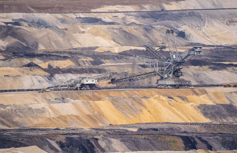 Wide-angle view of machinery at a rare earth mine