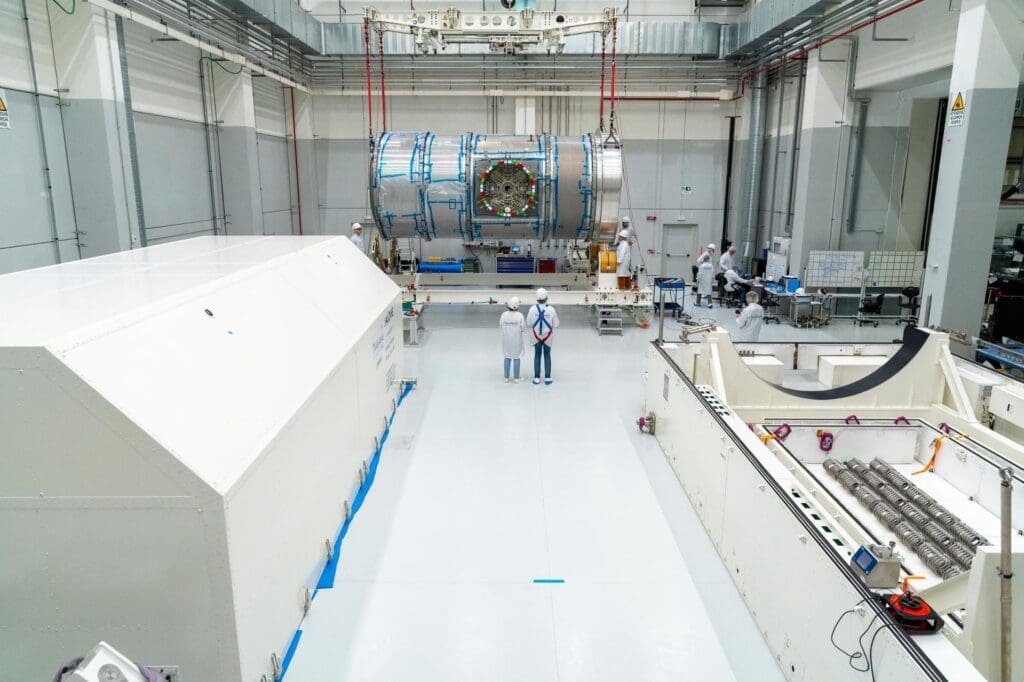At the Thales Alenia Space facility in Turin, Italy, technicians prepare Gateway’s HALO (Habitation and Logistics Outpost) for transport. The module’s primary structure, fabricated by Thales Alenia Space, will travel to Northrop Grumman’s facility in Gilbert, Arizona, for final outfitting ahead of its launch to lunar orbit