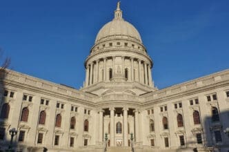 Exterior view of the Wisconsin State Capitol located in Madison, Wisconsin, United States