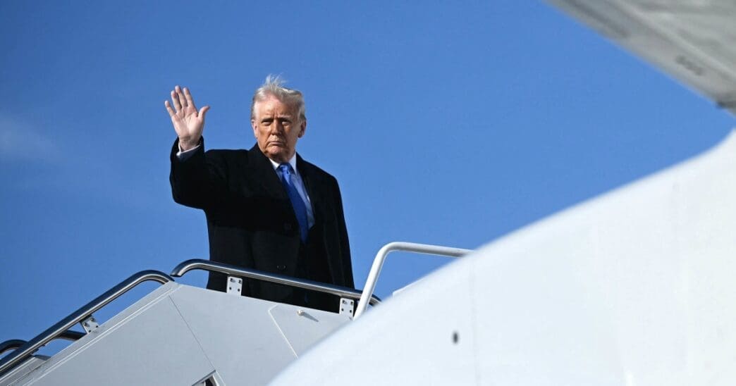 President Donald Trump boarding US Force One