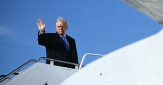 President Donald Trump boarding US Force One