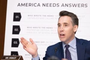 January 30, 2025 - Washington DC Senator Josh Hawley speaks as the Senate Judiciary Committee examines the nomination of Kashyap Patel for Director of the Federal Bureau of Investigation.