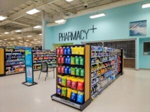 New Hartford, New York - Mar 24, 2023. Close-up View of the Pharmacy Department of Market 32 (previously known as Price Chopper). By Shutterstock.com - Mahmoud Suhail