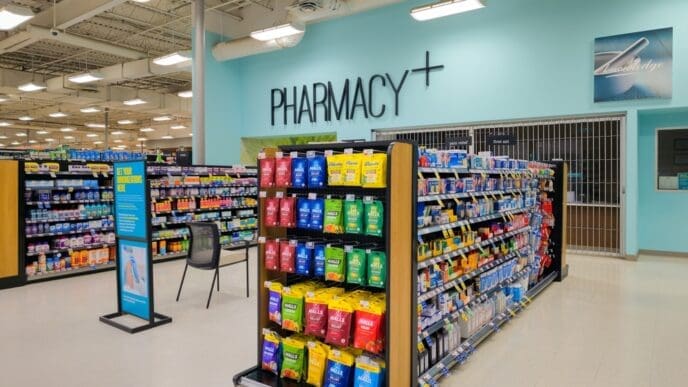 New Hartford, New York - Mar 24, 2023. Close-up View of the Pharmacy Department of Market 32 (previously known as Price Chopper). By Shutterstock.com - Mahmoud Suhail