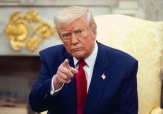 WASHINGTON D.C., USA - April 7, 2025: United States President Donald Trump meets with Israeli Prime Minister Benjamin Netanyahu in the White House in Washington DC.
