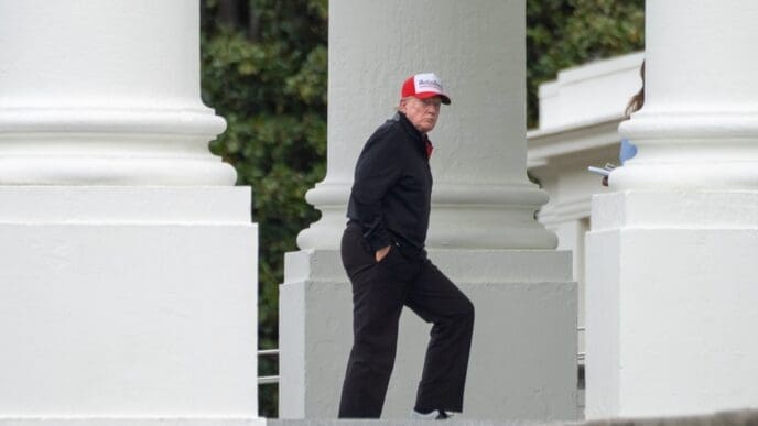 Washington DC, April 20 2025. President Donald Trump returns to the white house after golfing. By Shutterstock.com - Joey Sussman