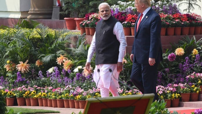 INDIA-FEBRUARY,25 2020: Prime Minister Narendra Modi and Donald Trump met to discuss the betterment of the relations of India and United States of America at Heydrabad House in New Delhi on Tuesday