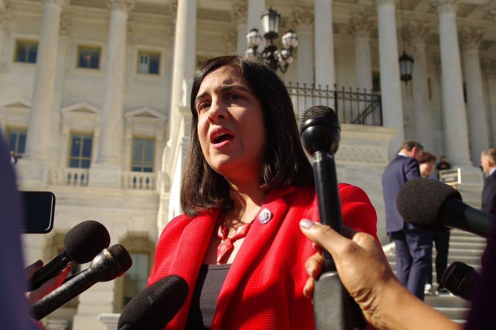 WASHINGTON, DC - October 26, 2023: U.S. Rep. Nicole Malliotakis (R-NY) speaks to reporters outside the Capitol.